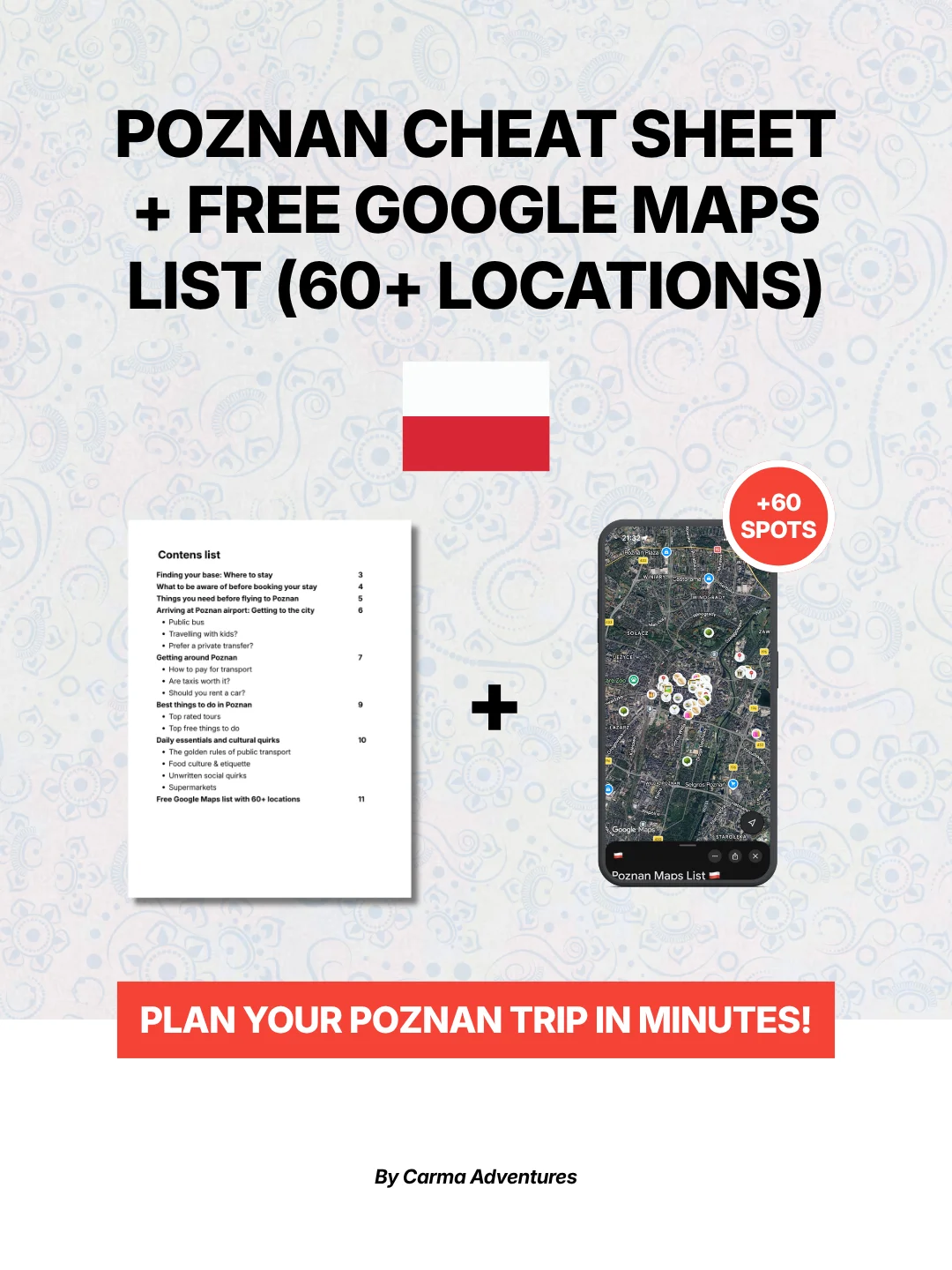 Poznan Cheat Sheet + FREE Google Maps List (60+ LOCATIONS) product image (1)