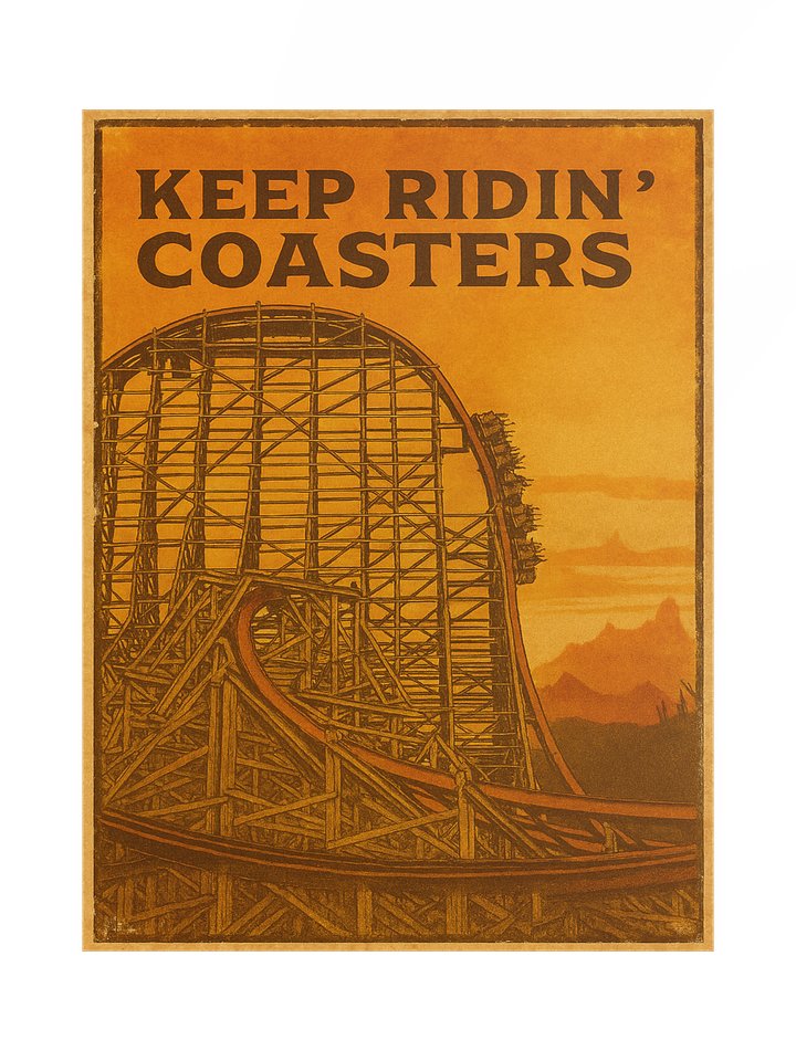 Keep Ridin' Coasters Hybrid 18x24" Poster product image (1)