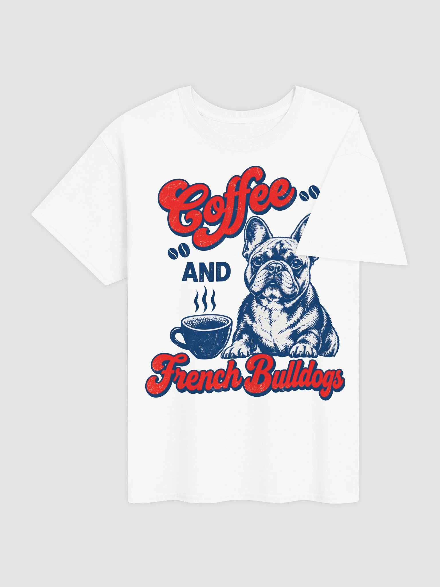 Retro Coffee and French Bulldogs Shirt - Vintage Frenchie Dog & Coffee Lover T-Shirt product image (3)