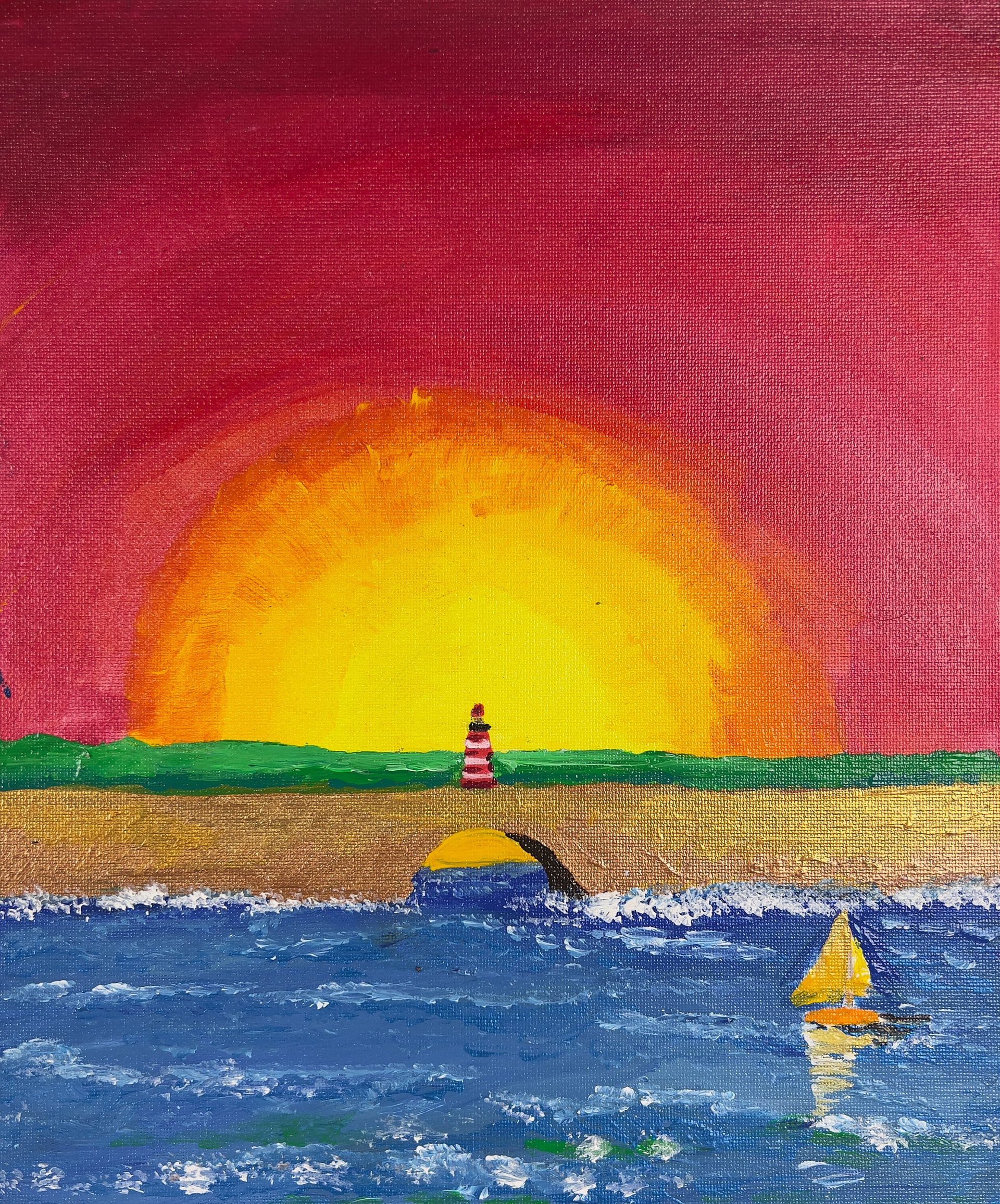 Sunset Beacon — One-of-a-Kind Original Painting product image (1)