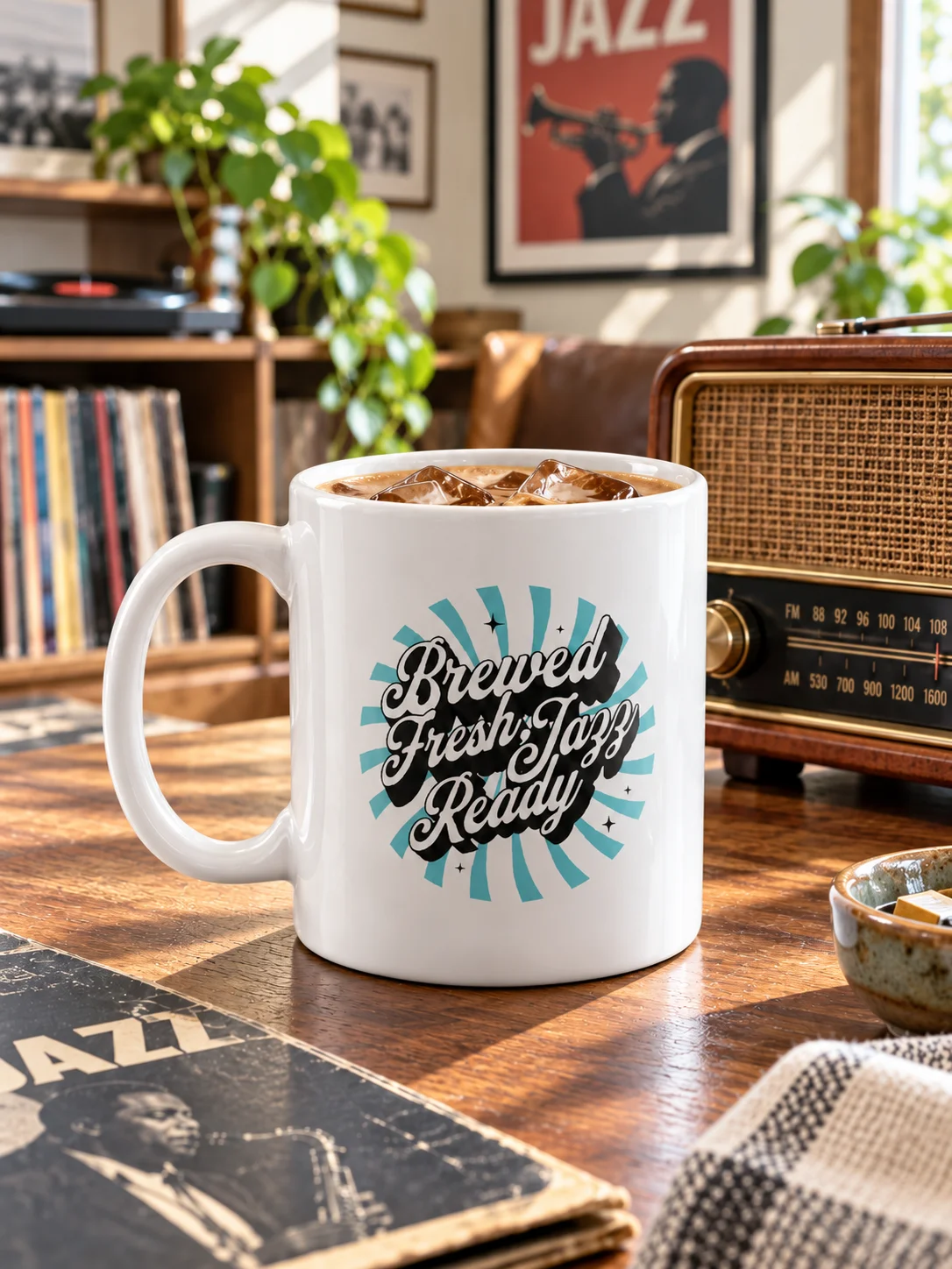 Brewed Fresh, Jazz Ready – Vintage Coffee Mug product image (1)