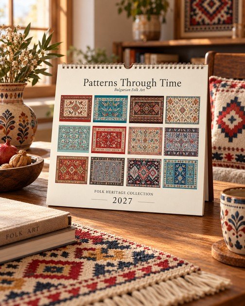 Patterns Through Time – 2027 Bulgarian Folk Art Wall Calendar product image (1)