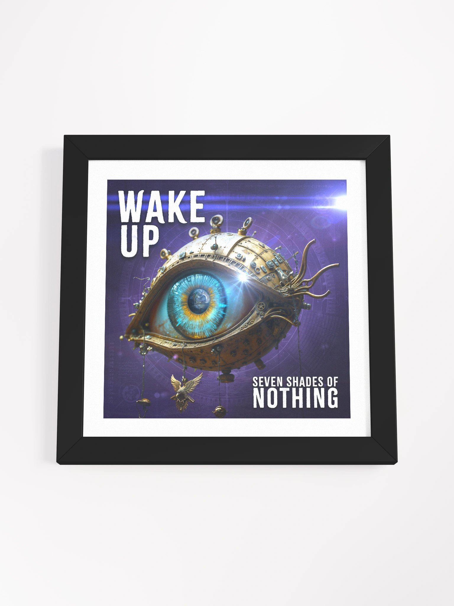 “Wake Up” framed single artwork – square matte wall print from Seven Shades of Nothing – High Quality Matte Poster product image (4)
