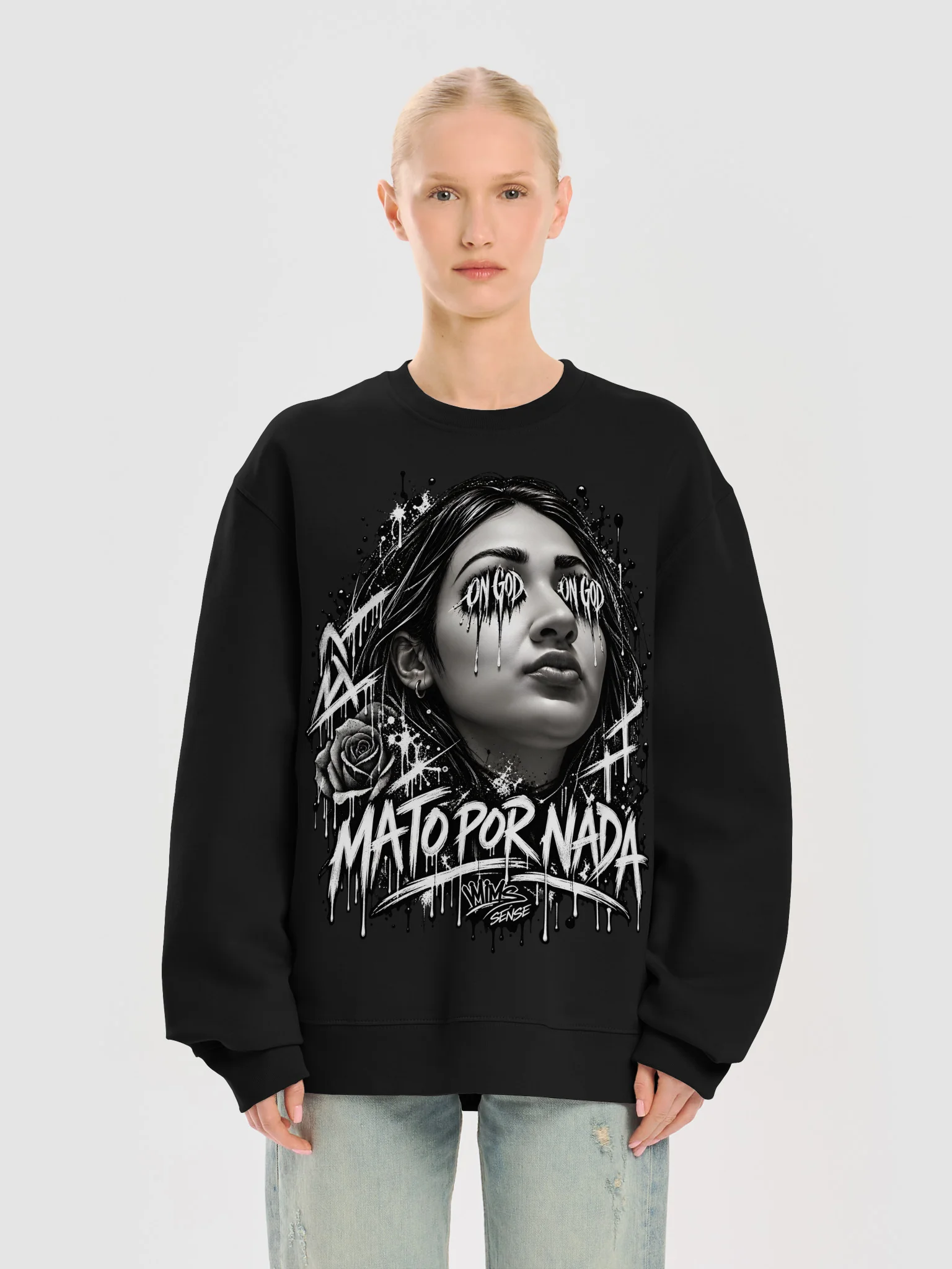 On God Rose Drip Sweatshirt product image (27)