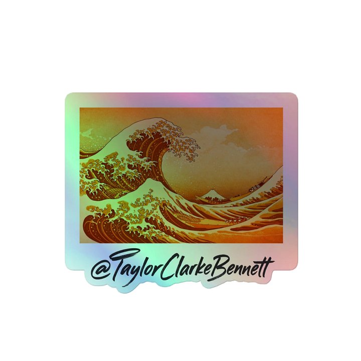 Orange Hokusai Holo Sticker product image (2)