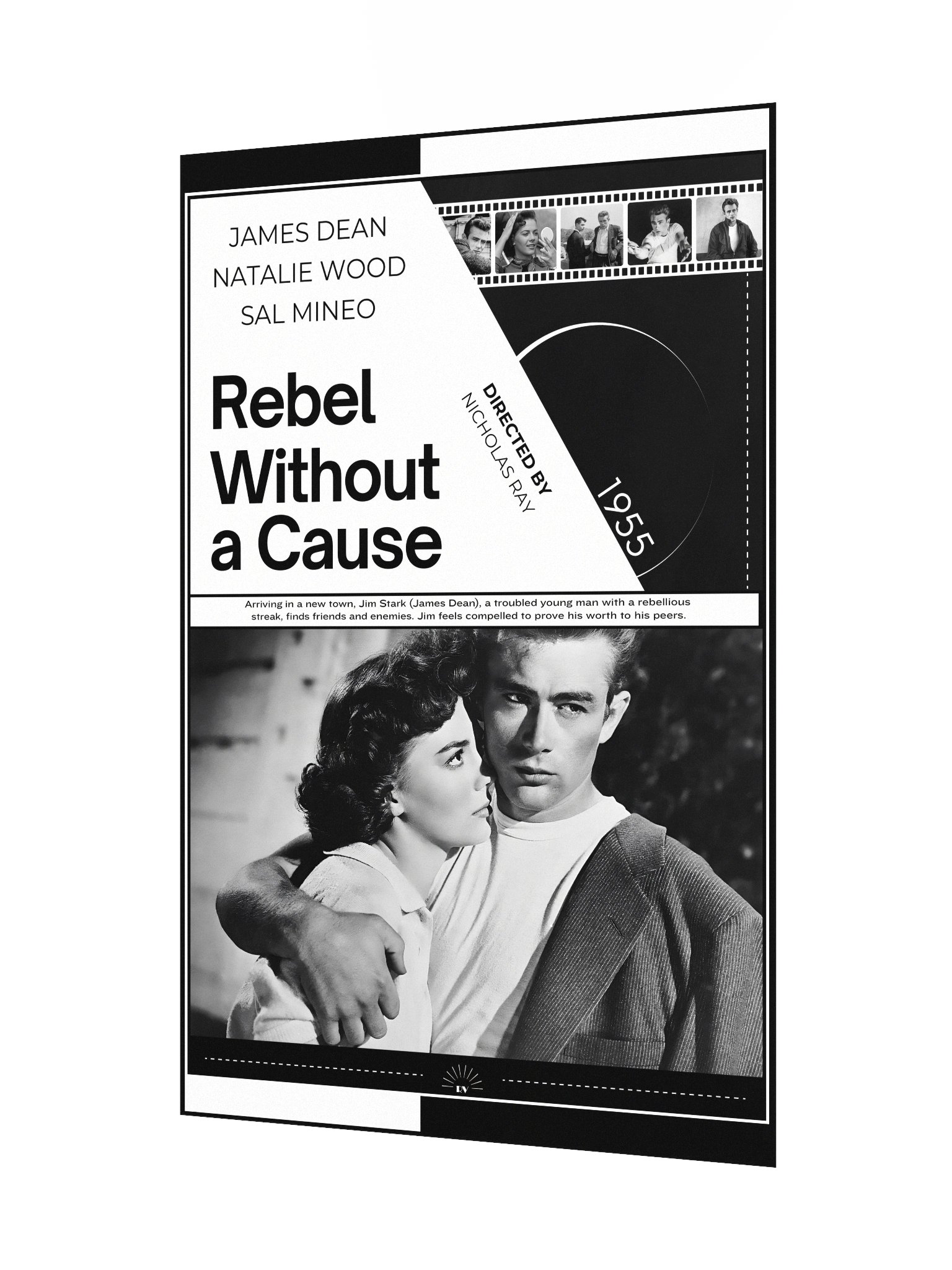 Rebel Without a Cause with James Dean and Natalie Wood 1955 | Movie Poster | 12x18 Wall Art product image (3)