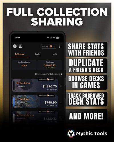 Ever wanted to see your friend’s full collection? Or just copy their deck before game night?

Now you can. Share collections....