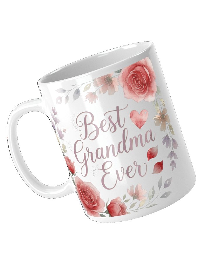 Best Grandma Ever" Flower Garden Mug - Beautiful Floral Aesthetic Gift for Grandmother product image (1)