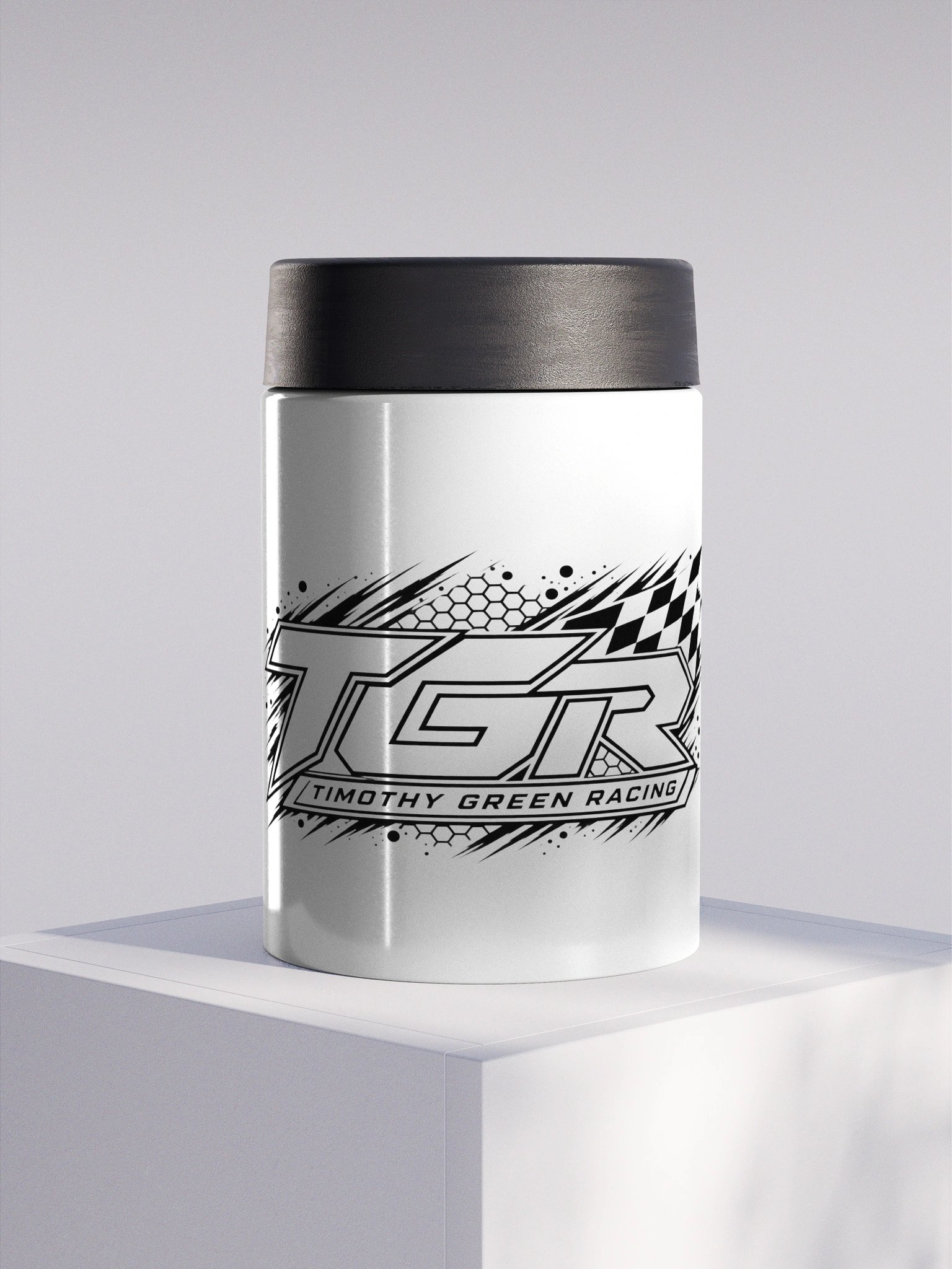 TGR Checkered Flag Stainless Steel Koozie product image (1)