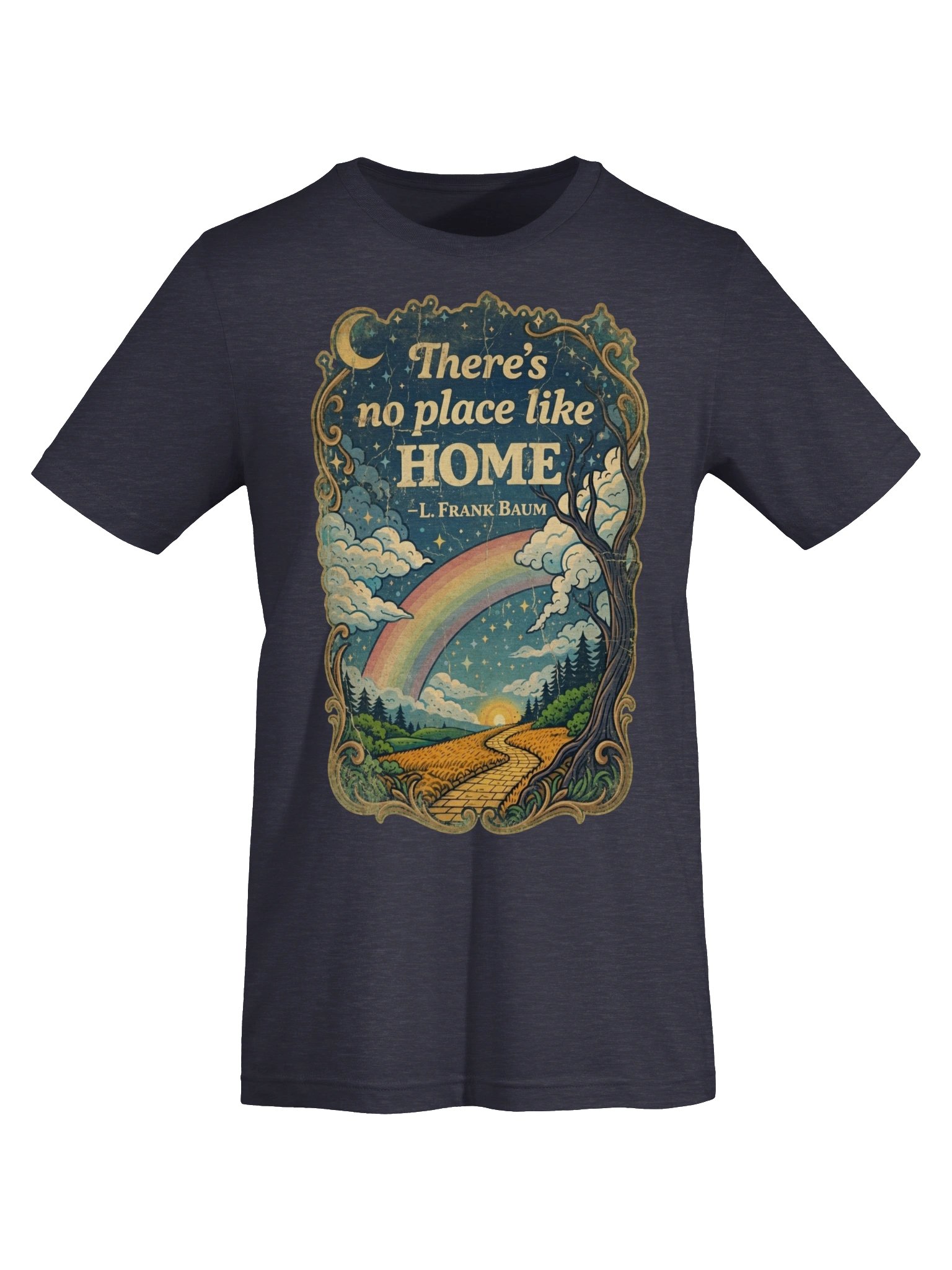 There's No Place Like Home Oz T-Shirt, Retro Rainbow Path with Yellow Brick Road product image (20)