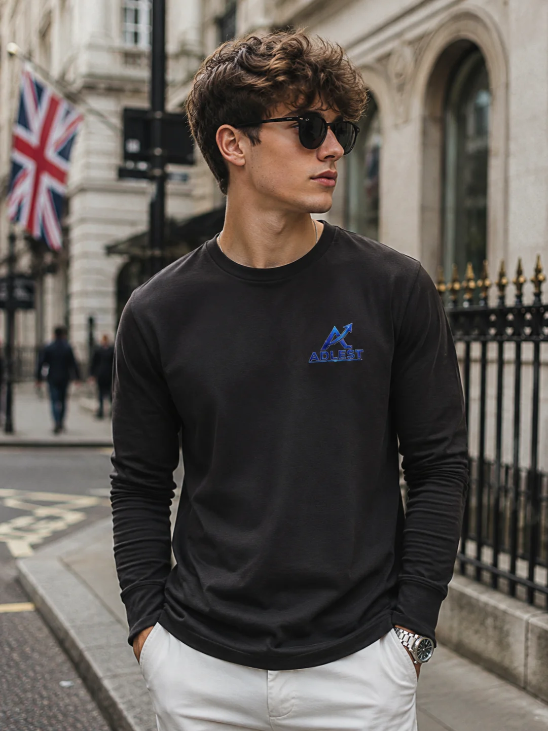 ADLEST Blue Arrow Logo Long Sleeve Crew product image (1)