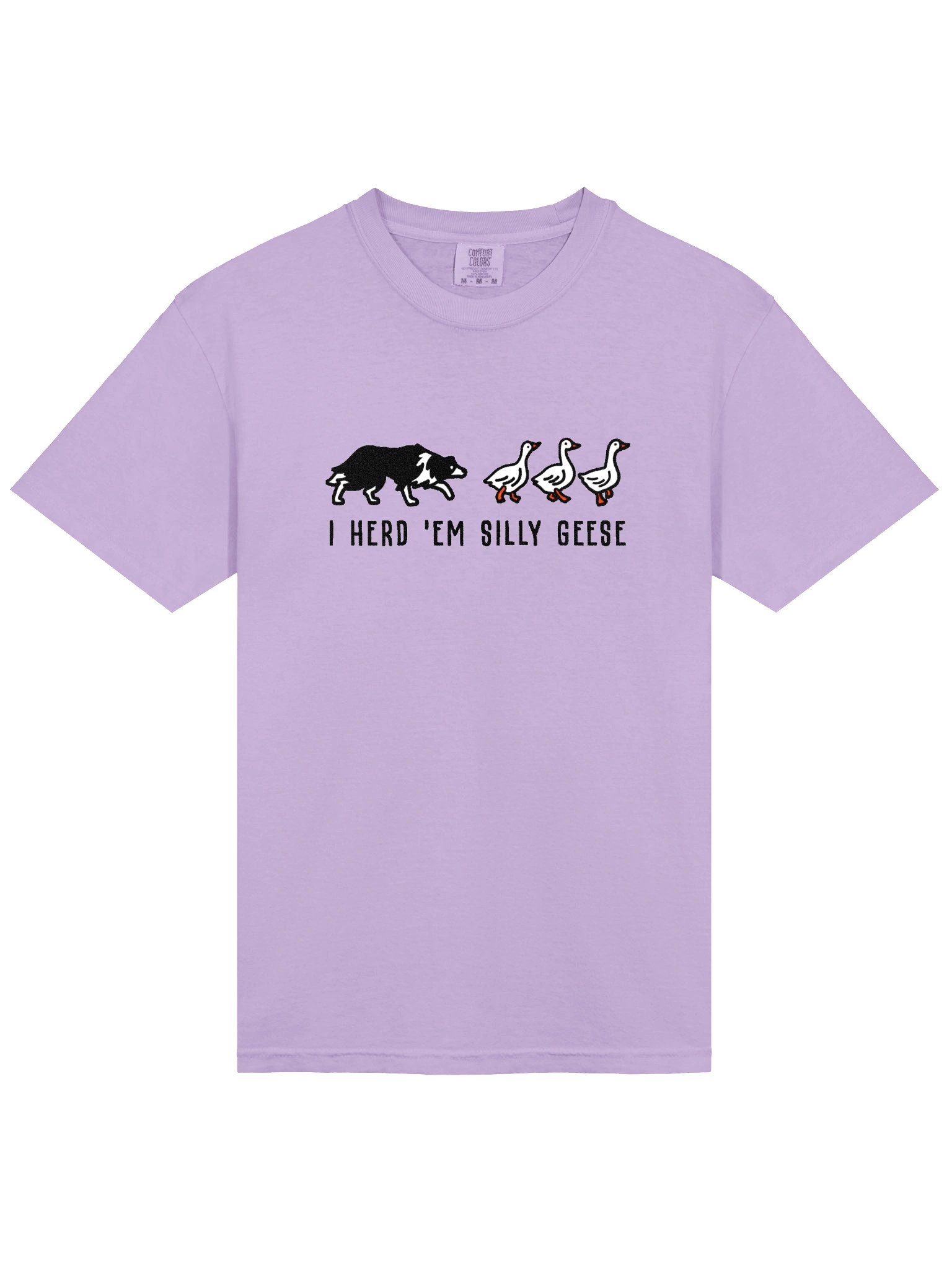 I Herd 'Em Silly Geese T-Shirt(Embroidered) of a Border Collie(Black & White) product image (6)