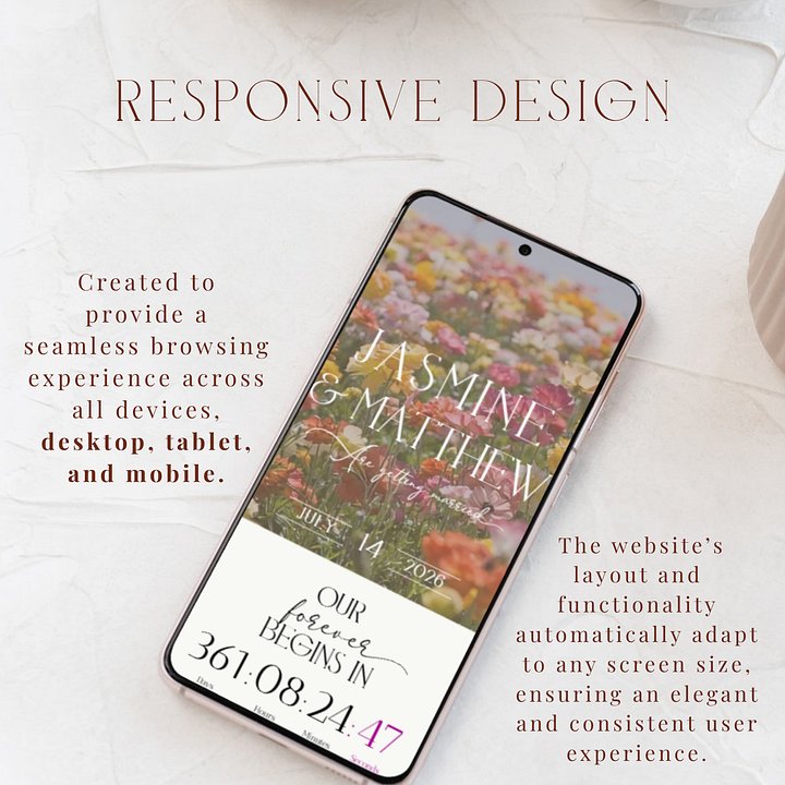 Wedding Website Template Canva | Editable RSVP Site | Floral Digital Invitation | Modern Wedding Website | Elegant Wedora Design product image (2)