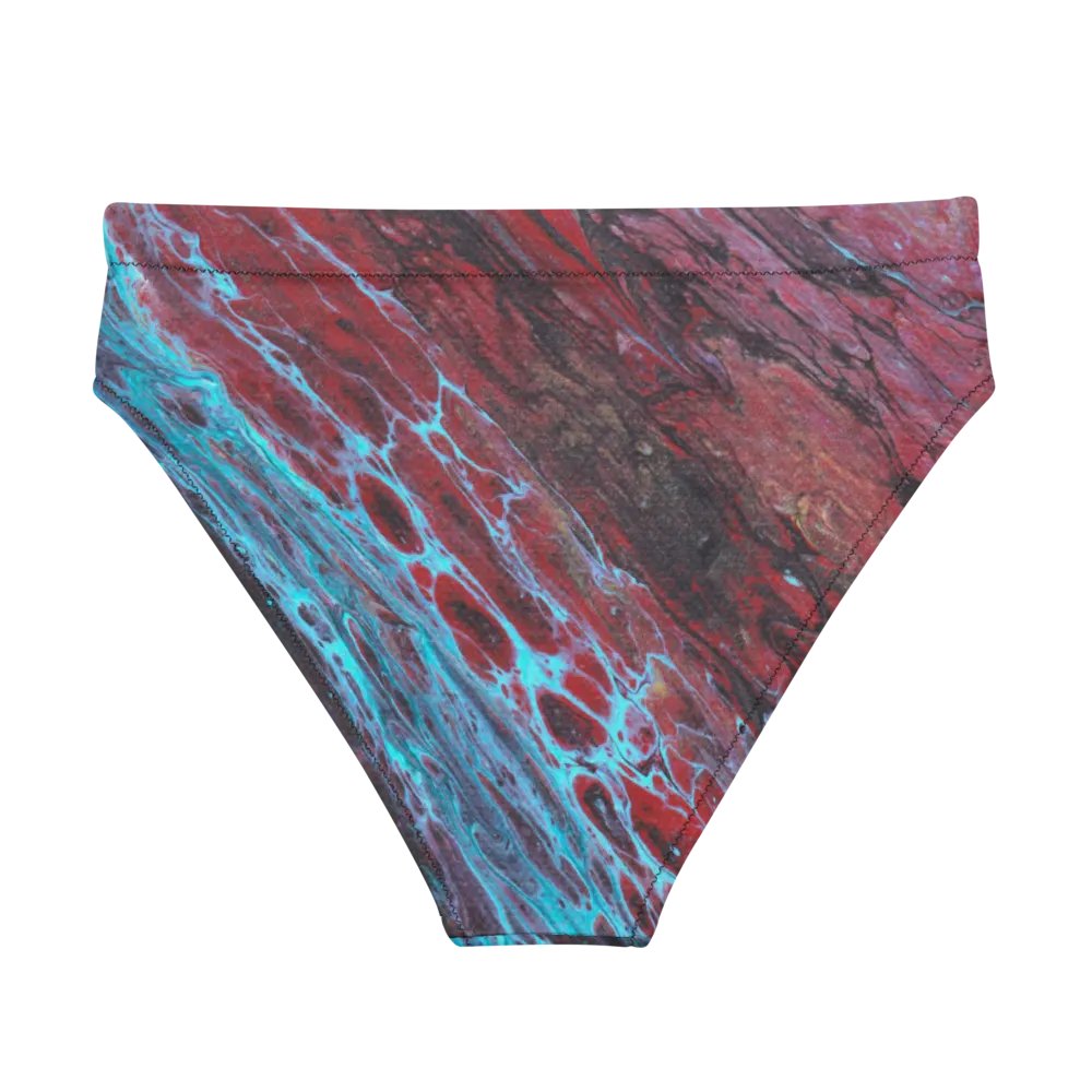 Crimson Tides - All-Over Print Recycled High Waisted Bikini Bottom product image (1)