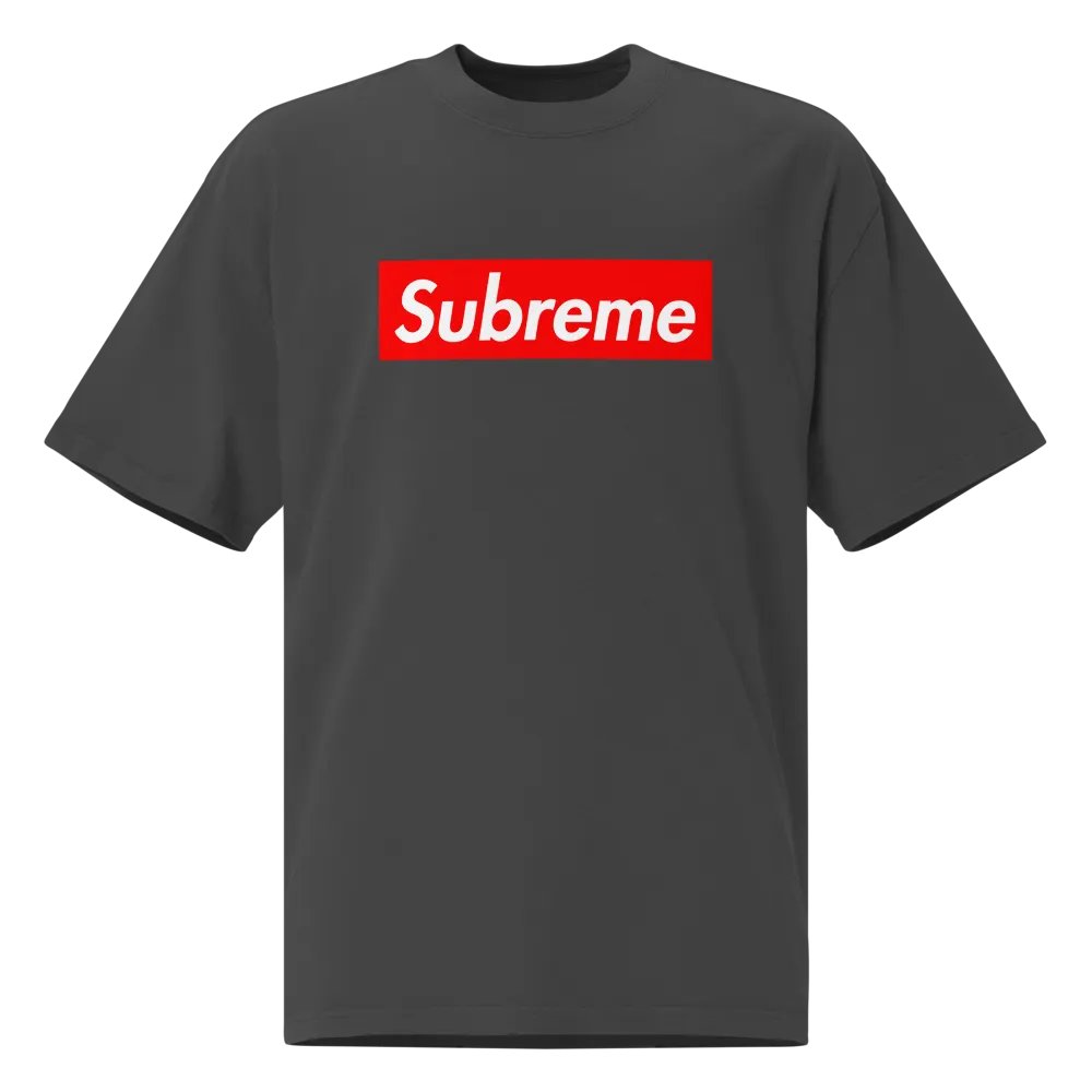 Red 'Subreme' Arab Parody Oversized Tee product image (1)