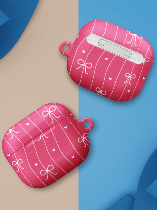 Pink Bow Coquette All-Over Print AirPods® - Pro Gen 1 and 2 Gen 1 and 2, Gen 3 Cases. product image (6)