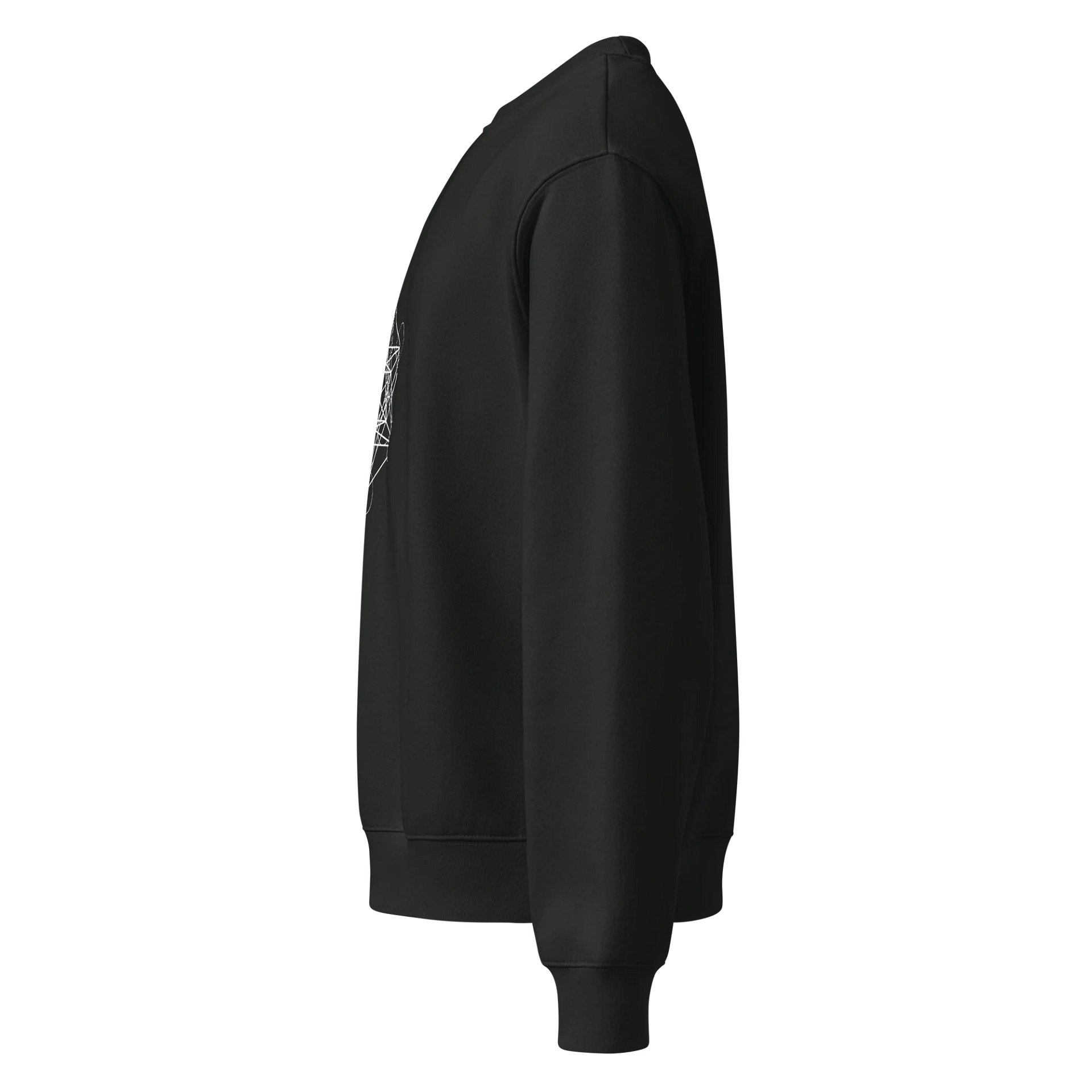 Black Sweater – White Metatron’s Cube (Front & Back Design) product image (3)