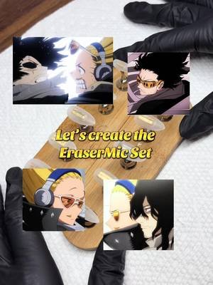 The #erasermic set 🖤💛  I’ve been waiting for the day I can pair this set together 🥹  This set will be available to purchase on my website, link in my bio 🫶🏼  #aizawa #presentmic #mha #bnha 