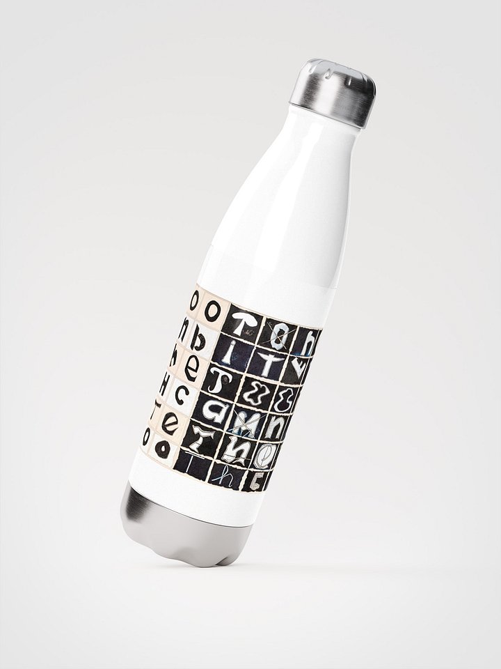 The Tooth Can Bite Stainless Steel Water Bottle (white) product image (2)