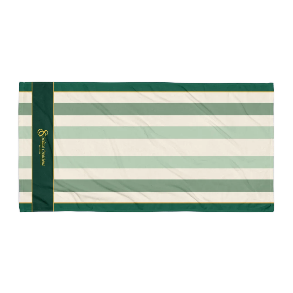 Solace Signature Green Stripe Bath Towel product image (1)