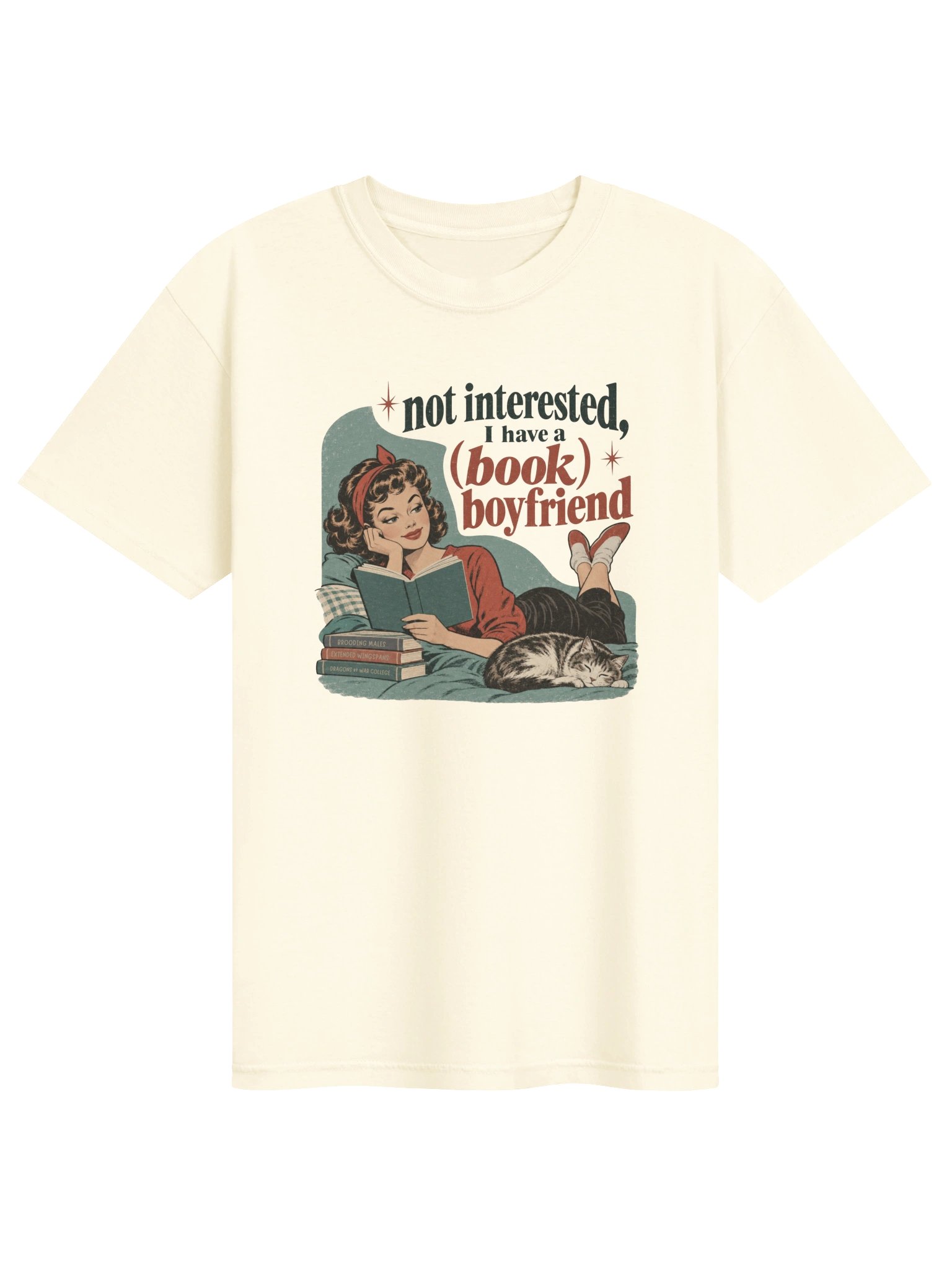 Book Boyfriend Shirt, Retro Pin-Up Reader Tee, Comfort Colors Bookish Shirt for Romance and Fantasy Book Lovers product image (19)