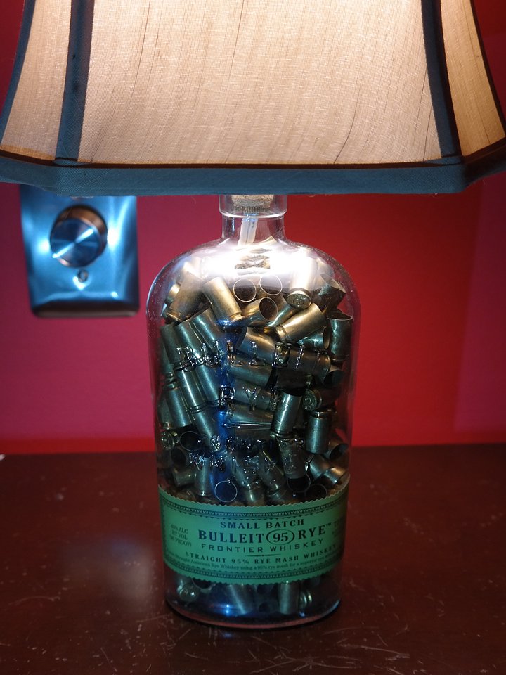 Bulleit Rye Whiskey Upcycled Bottle Lamp product image (1)