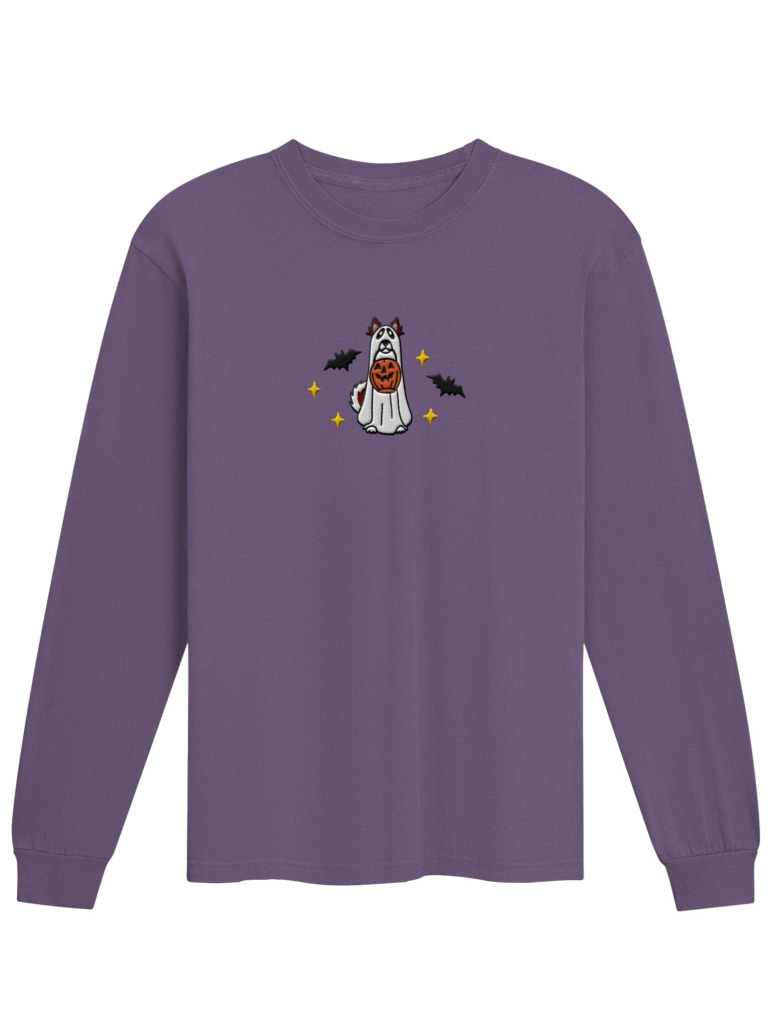 Halloween Alaskan Malamute(Red & White) Embroidered Long-Sleeve T-Shirt product image (17)