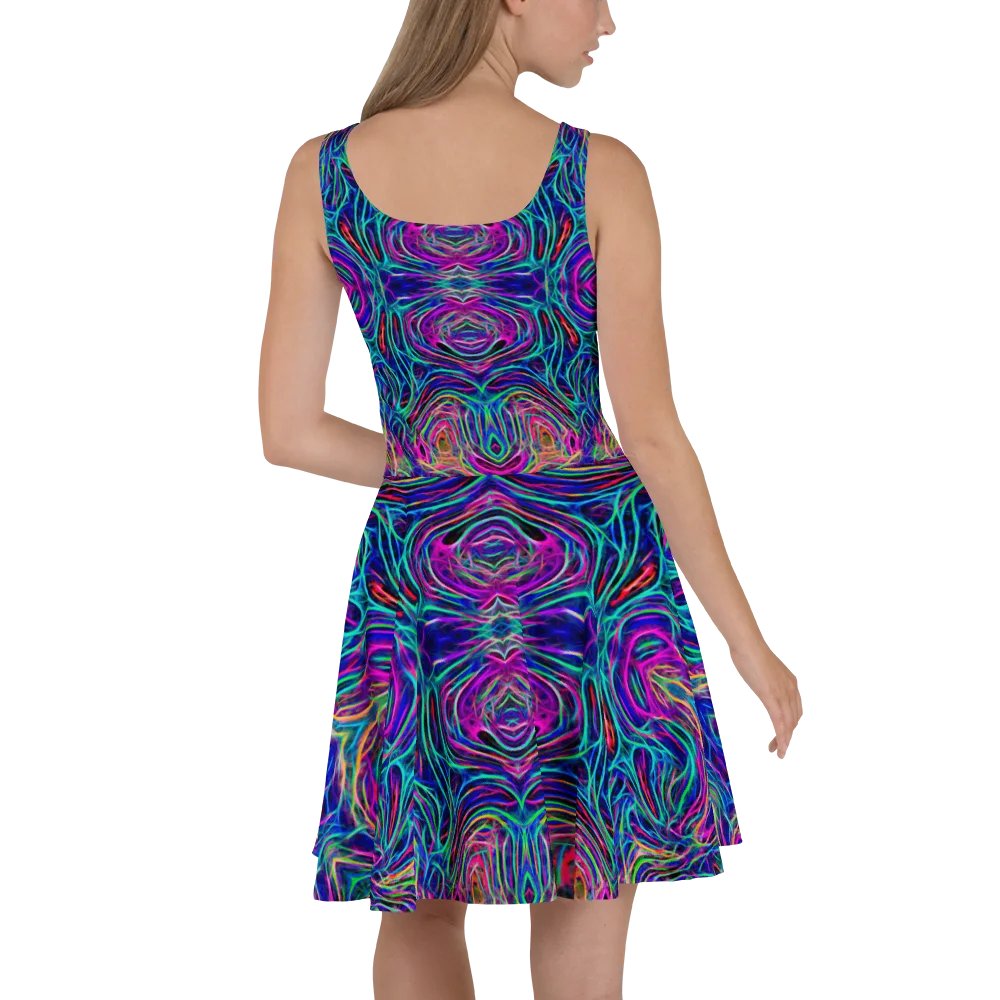 Neon Labyrinth Skater Dress product image (4)