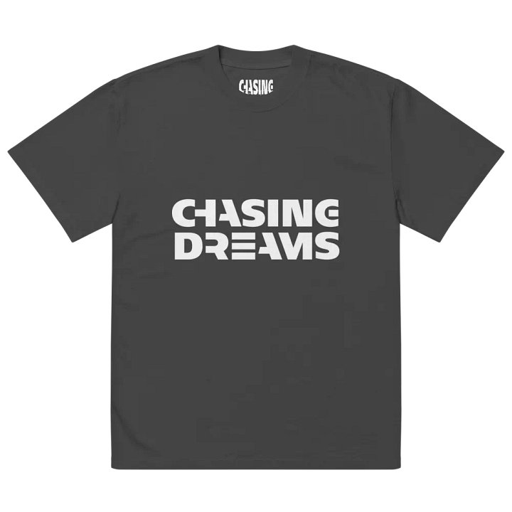 Chasing Dreams Premium Oversized Faded T-Shirt (white logo) product image (2)