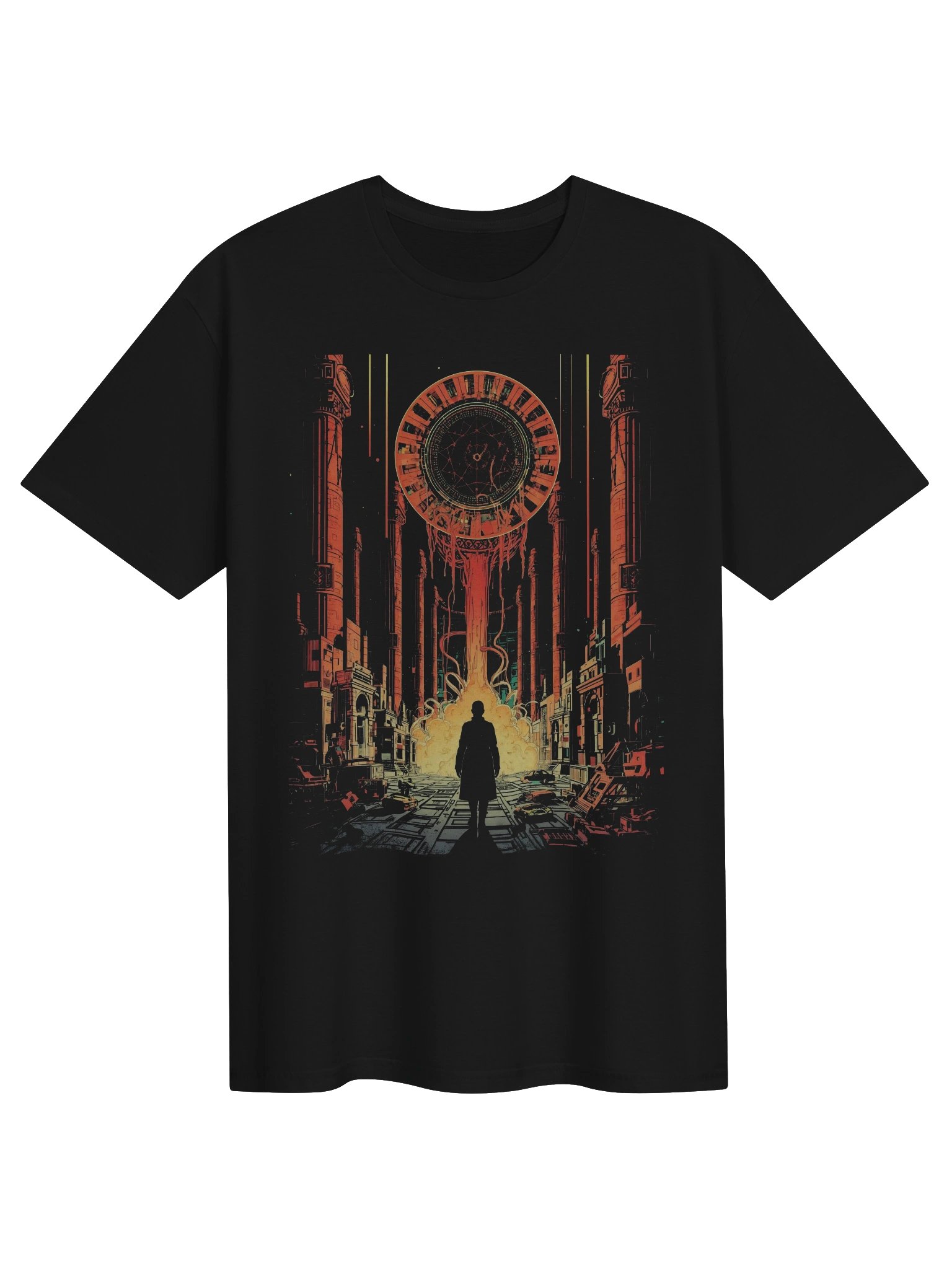 Neon Portal City Sci-Fi T-Shirt product image (1)
