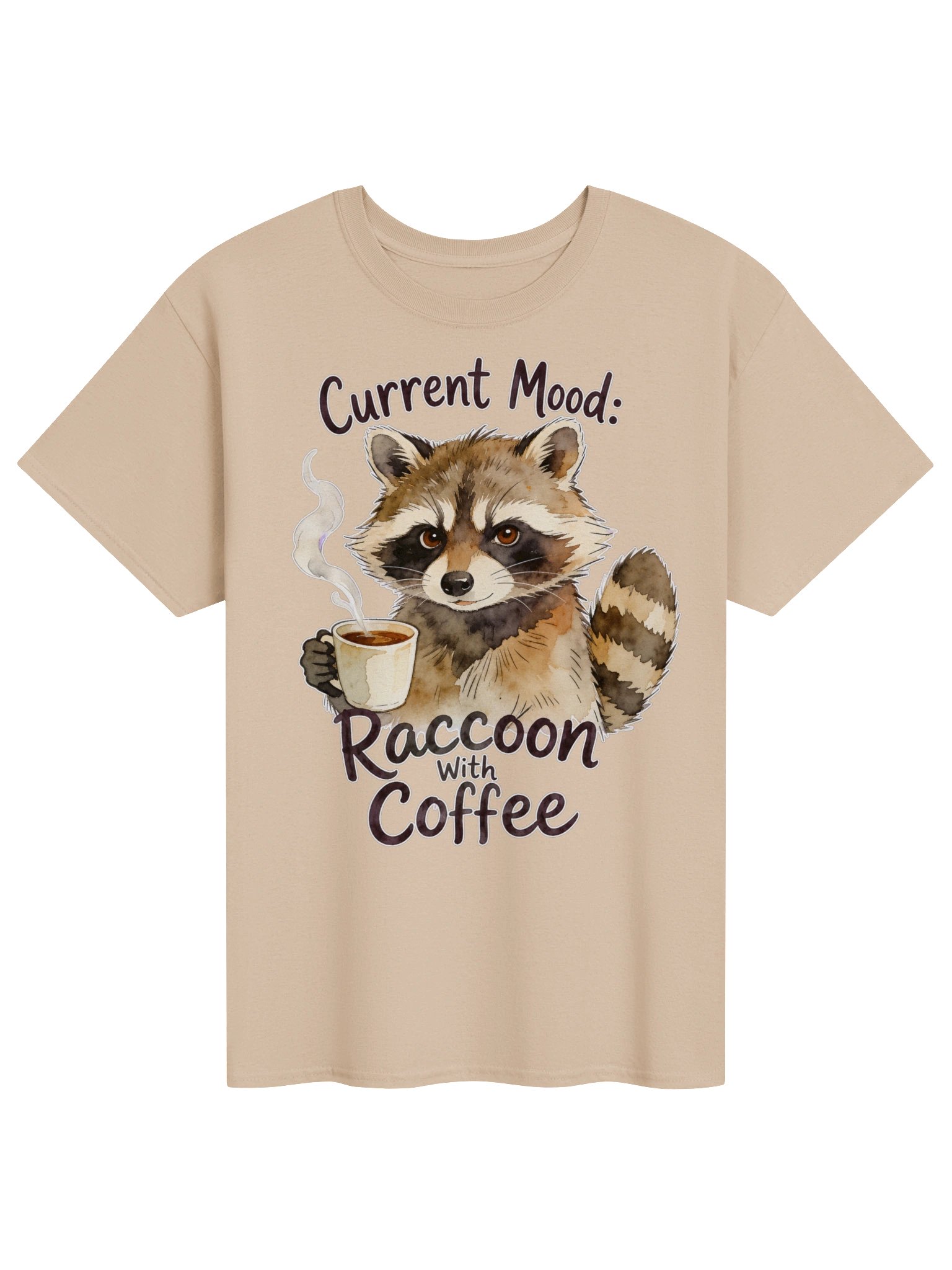 Current Mood: Raccoon with Coffee graphic tee gift Idea. product image (3)
