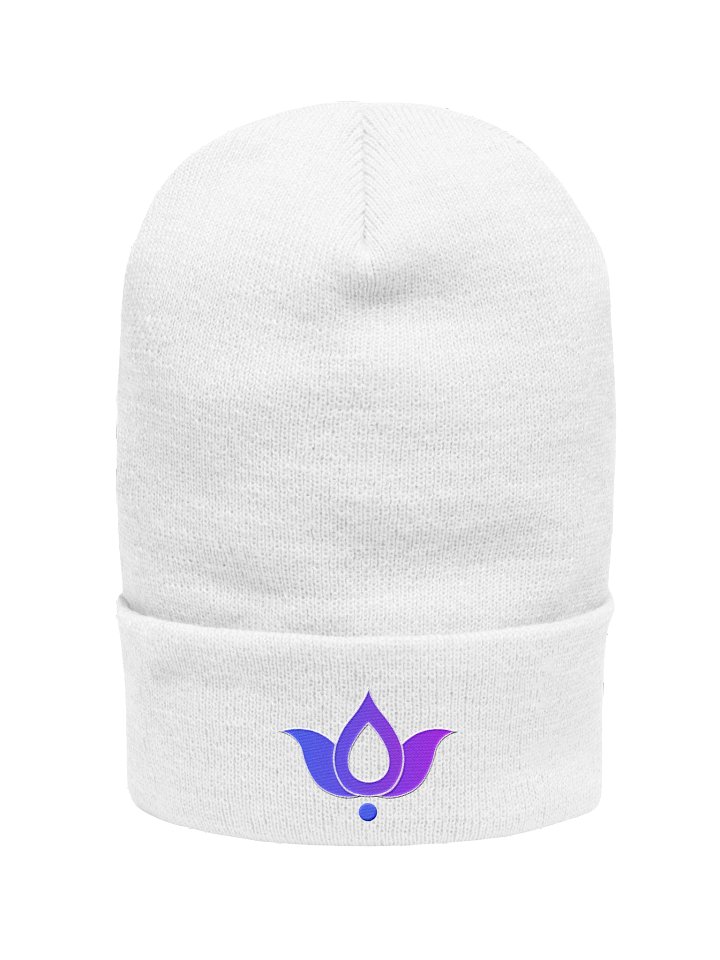 White Lotus Ribbed Beanie product image (1)