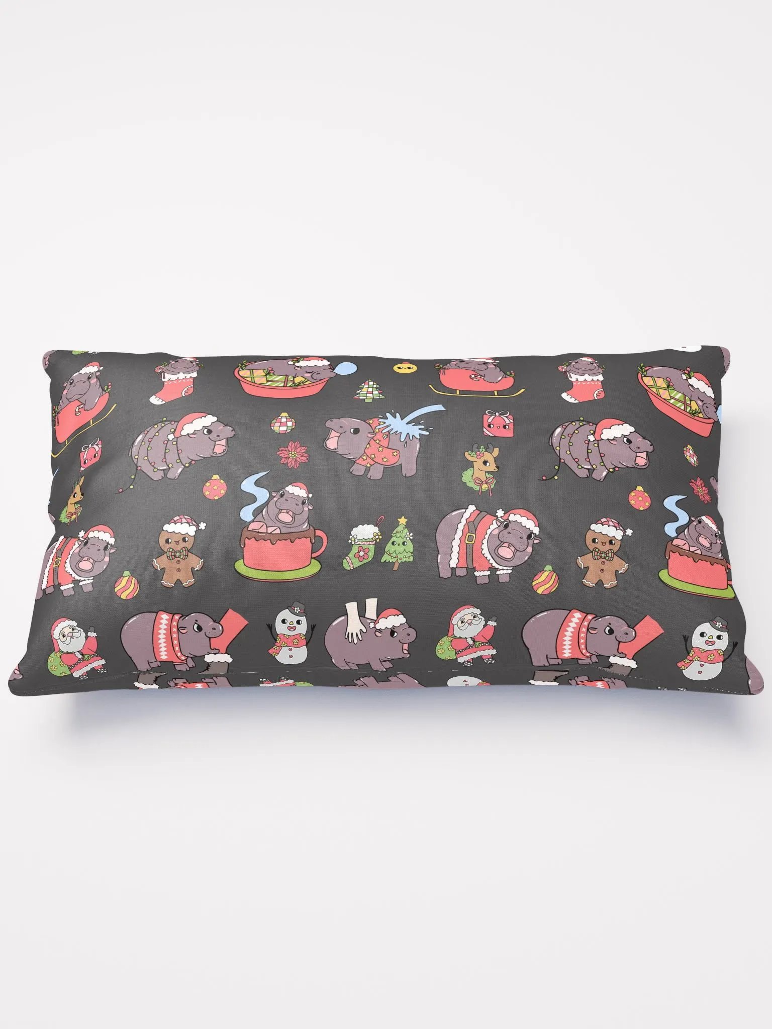 MOODENG'S BLACK CHRISTMAS PILLOW! product image (2)