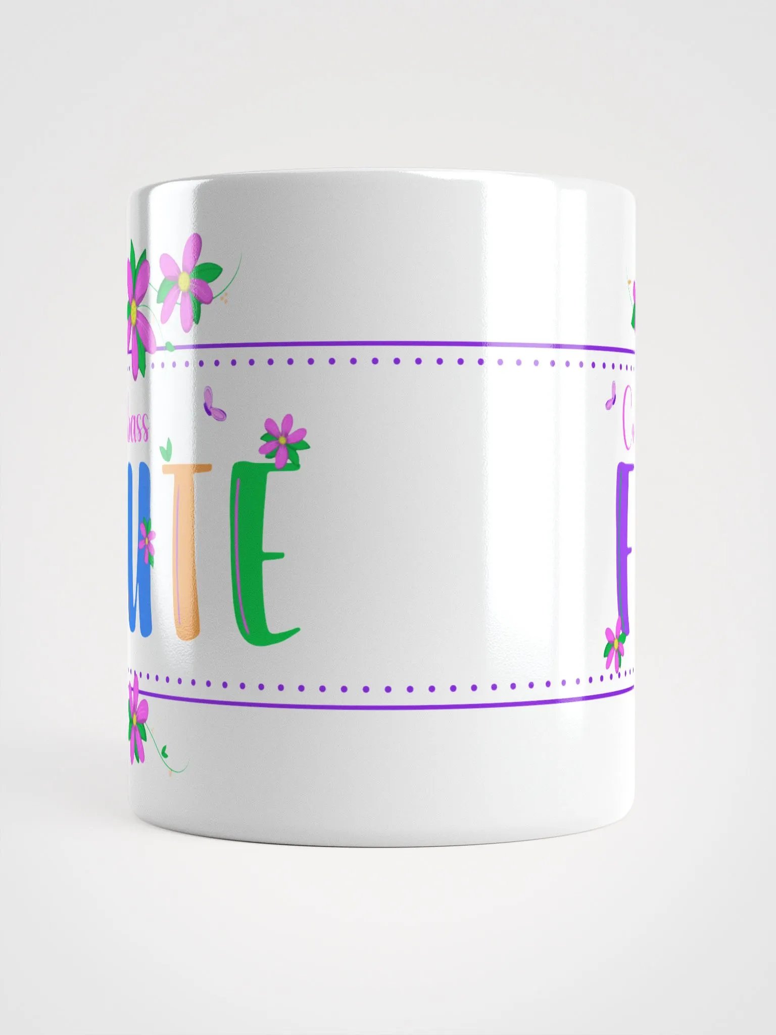 Floral Flutes White Glossy Mug - Contrabass product image (5)