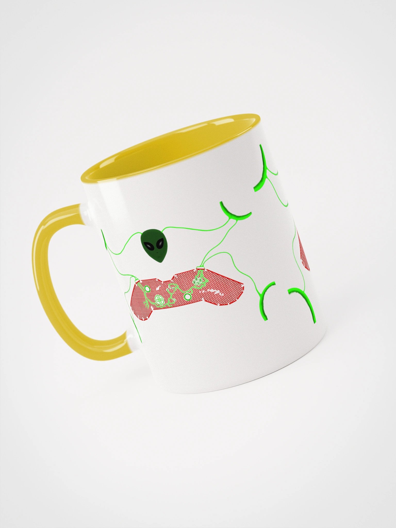 Galactic Green Alien Ceramic Mug product image (3)