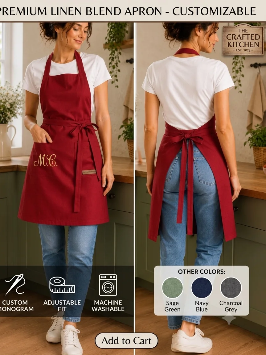 Classic Kitchen Apron Sewing Pattern PDF product image (1)