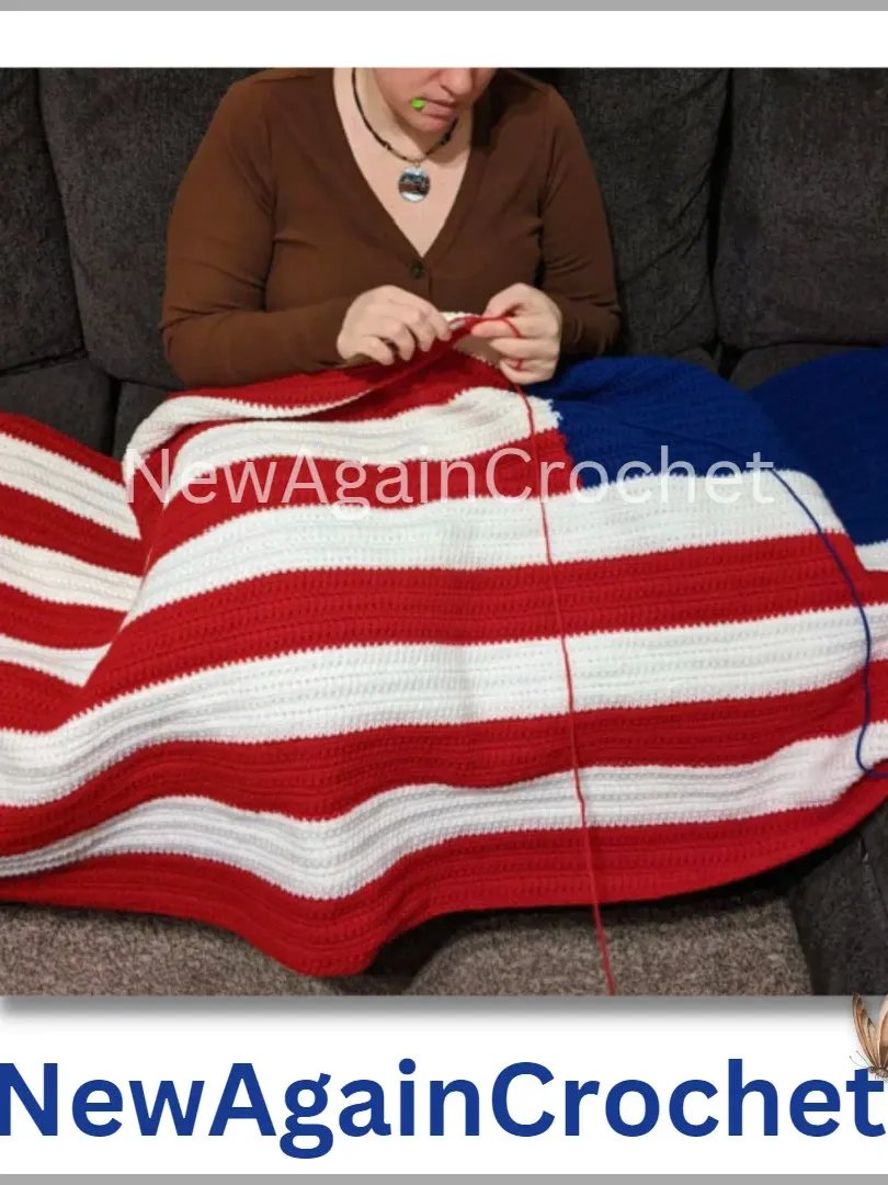 Crochet U.S. American Flag Pattern + Video Tutorial product image (7)