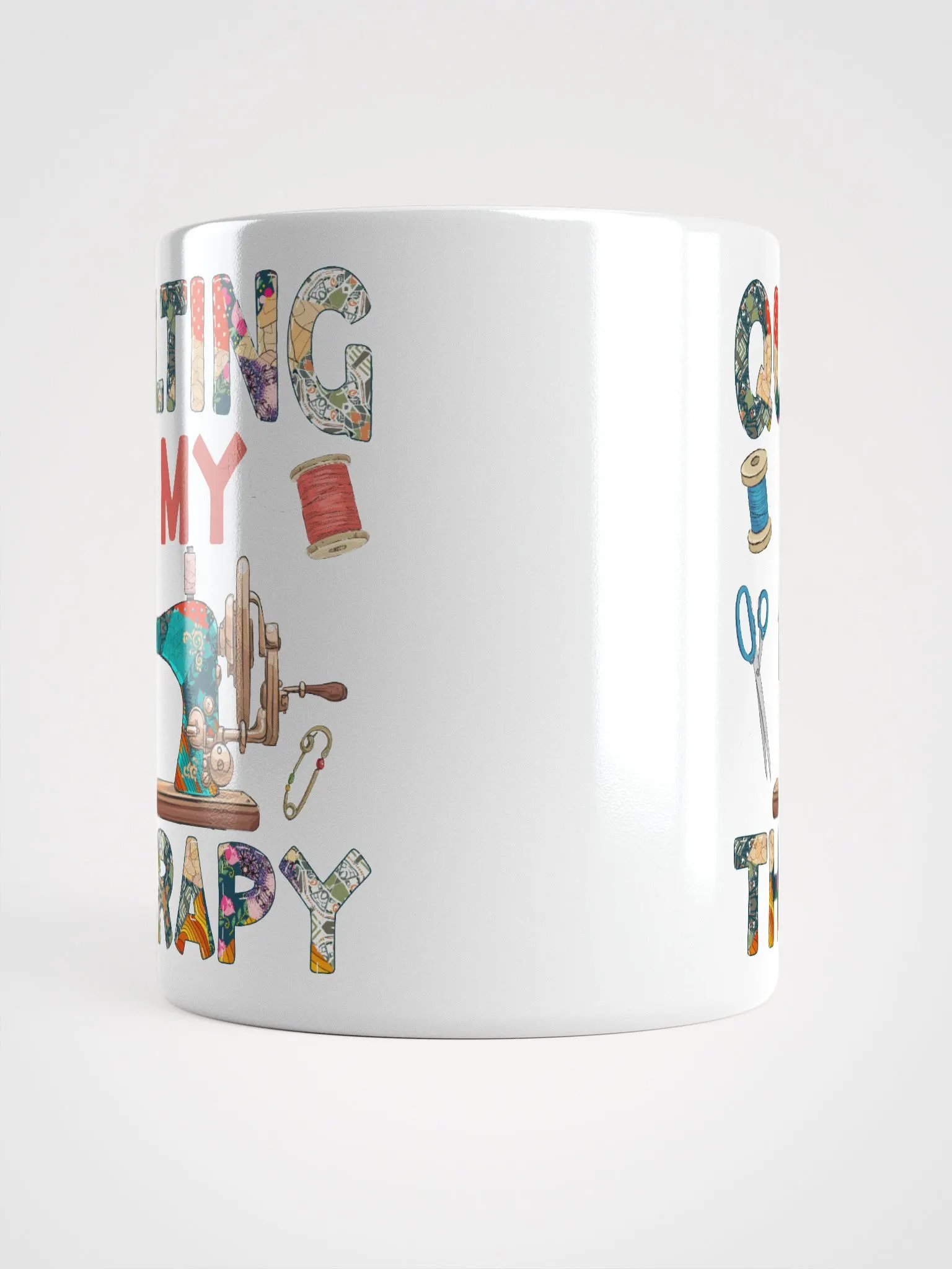 Quilting Is My Therapy | Quilters Gift - White Ceramic Mug product image (5)