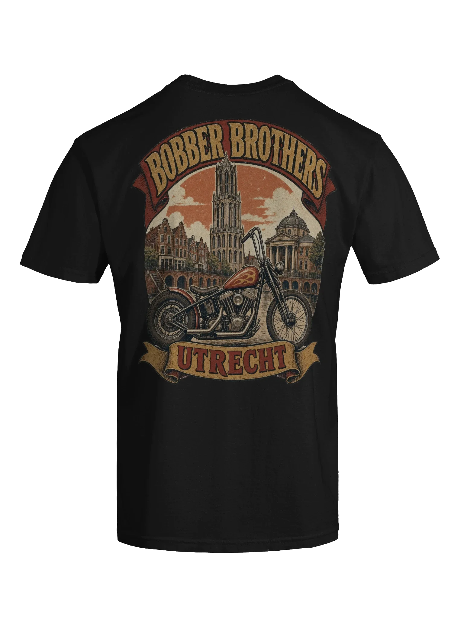 Utrecht motorcycle t-shirt design by Bobber Brothers