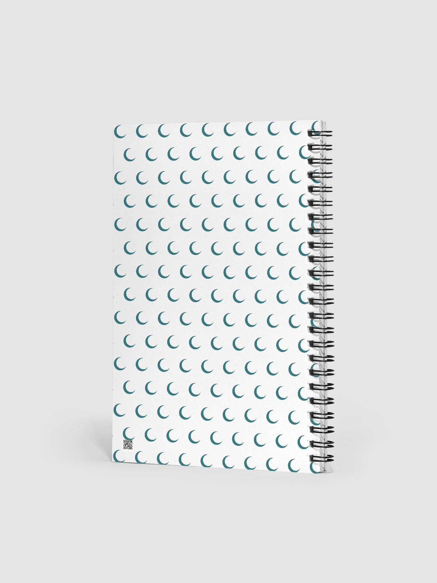 Crescent Moon Pattern Spiral Notebook – Deep Teal Print product image (3)