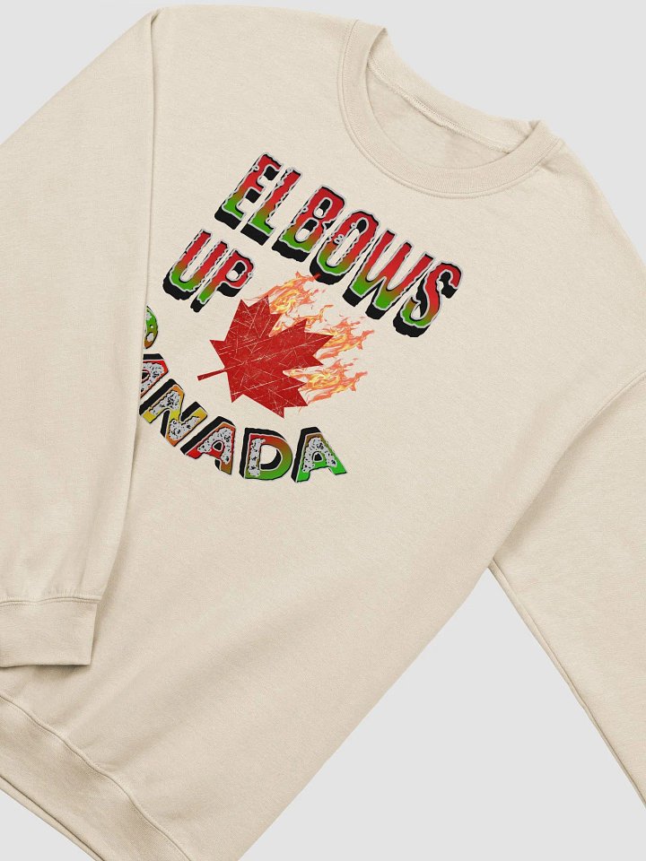 Elbows Up Canada Flaming Maple Leaf Crewneck Sweatshirt product image (20)