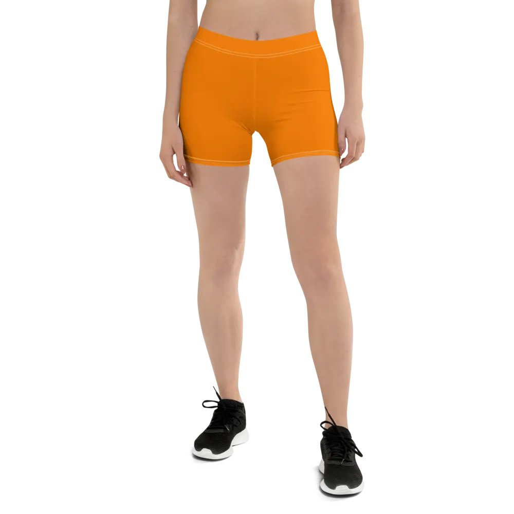 Plain Color Orange Bike Shorts product image (1)