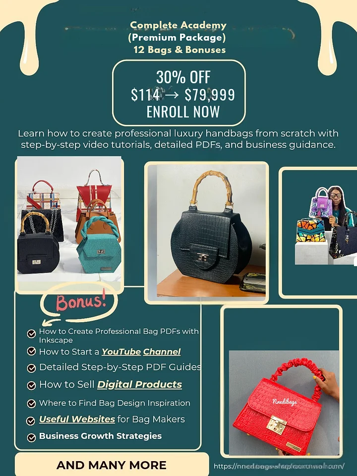 👑 Complete Bag Making Academy (12 Luxury Bags) product image (2)