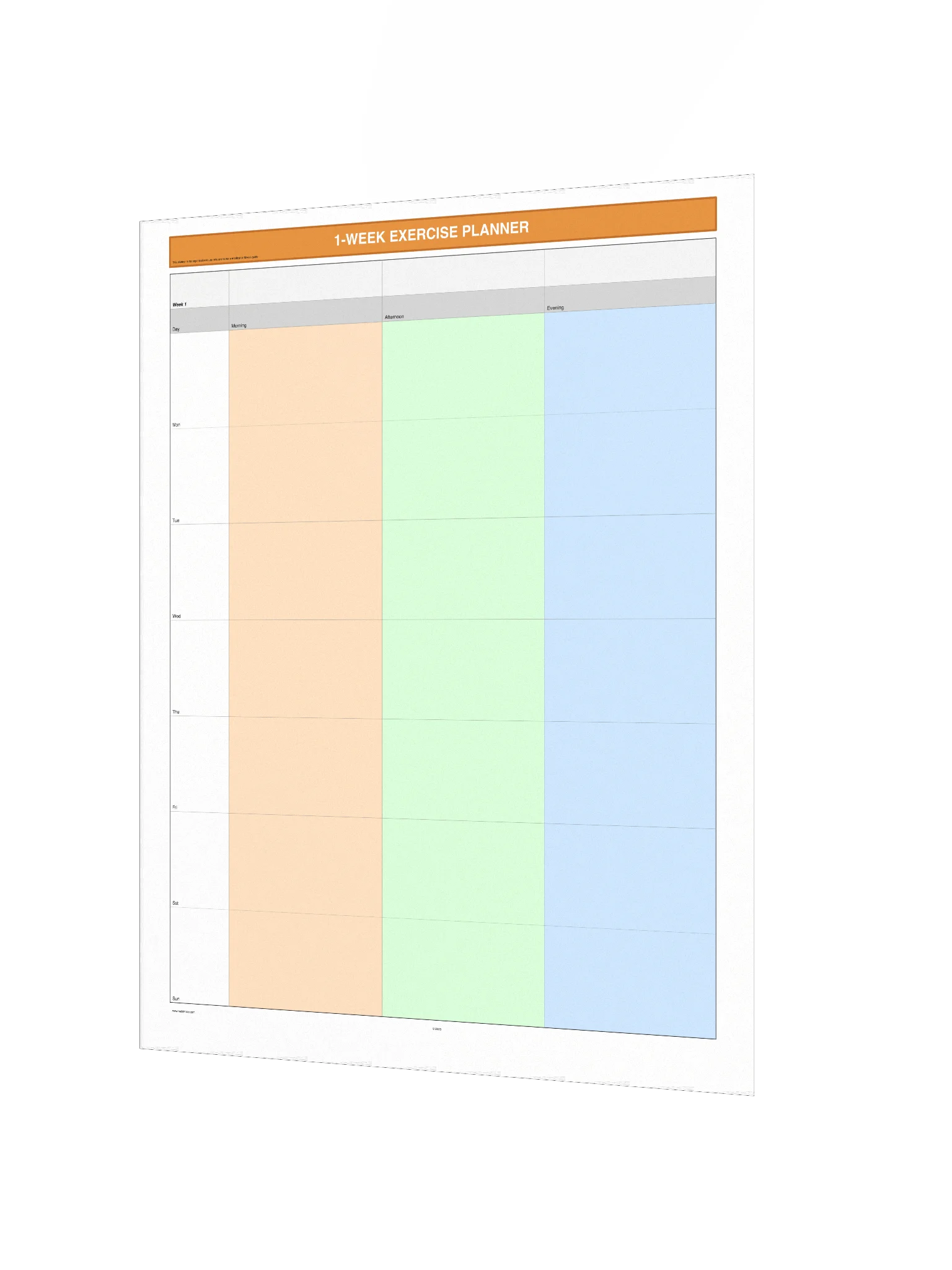 1 Week Exercise Planner product image (3)