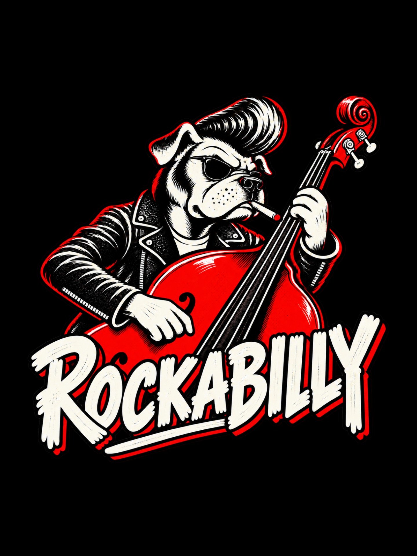 Rockabilly Slap Bass Dog Tee – Women product image (4)