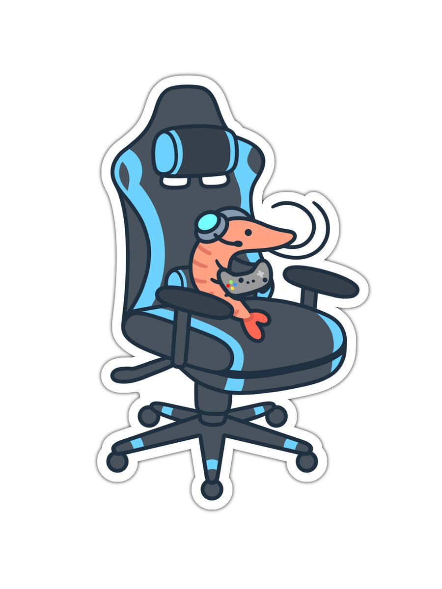 Gamer Shrimp Sticker product image (1)