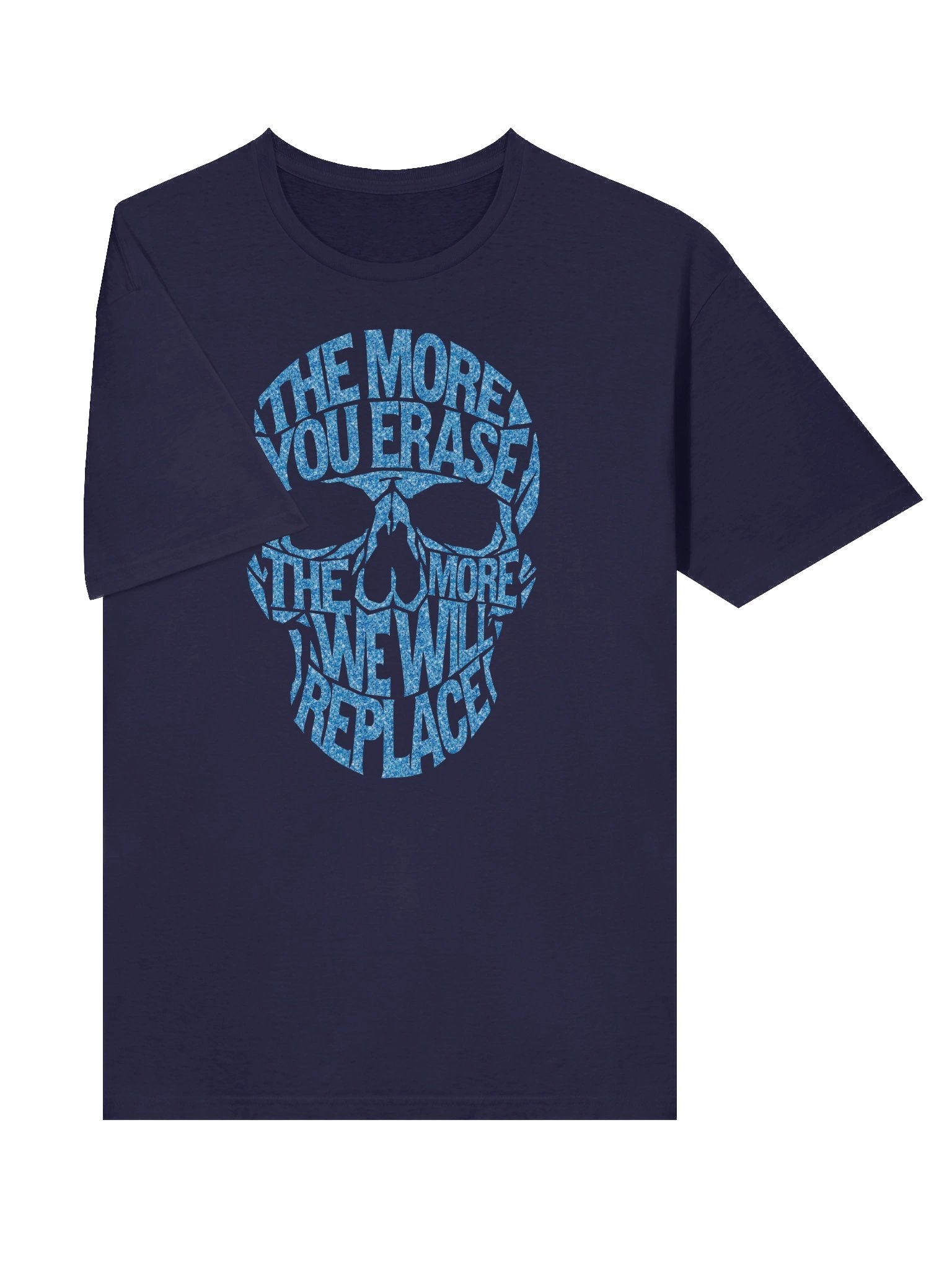 THE MORE YOU ERASE SKULL Graphic T-Shirt Speckled Blue product image (3)