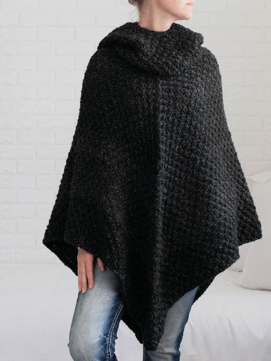Triangular Poncho Sewing Pattern Chunky Triangle Poncho Knitting Pattern - Valiant | Brome Fields