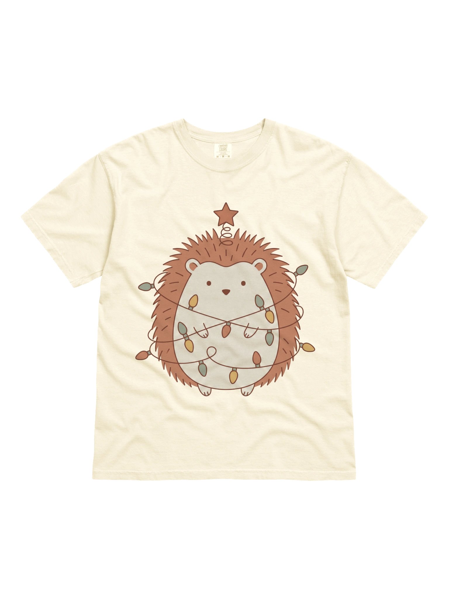 Cozy Christmas Hedgehog Tee | Terracotta Holiday Animal product image (4)