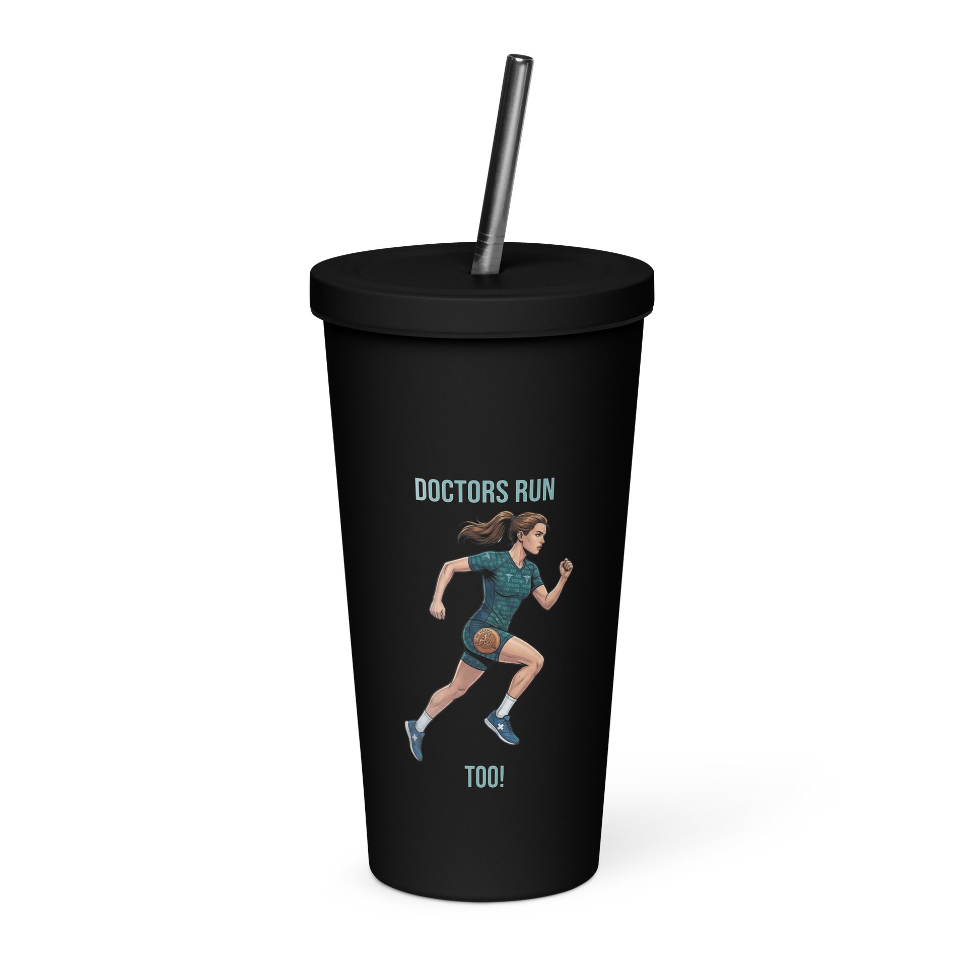 Doctor Athlete Tumbler with Straw | Ladies Running Edition product image (3)